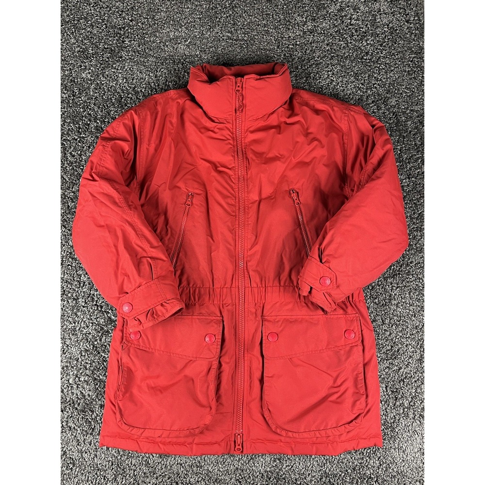 Vintage Eddie Bauer Premium Goose Down Women's M Red Warm Parka Jacket Coat Nice